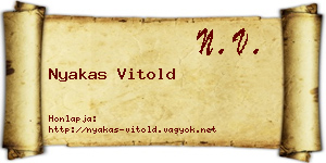 Nyakas Vitold névjegykártya